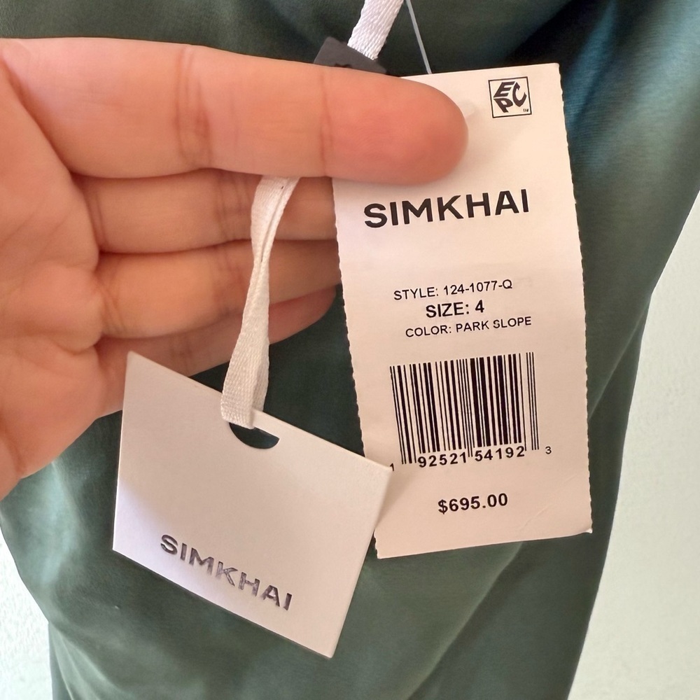 🆕 SIMKHAI Hansel Halter Neckline Maxi Dress Park Slope Green Sz 4 - Picture 8 of 9